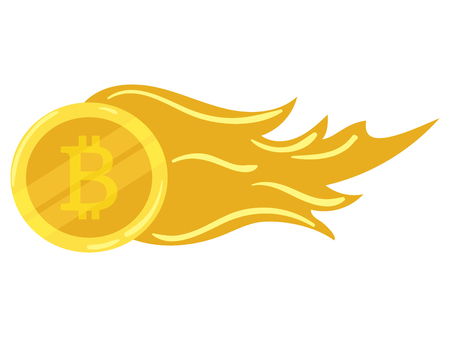 Gold coin bitcoin. Crypto currency icon. Mining. Vector icon. Business illustration.のイラスト素材