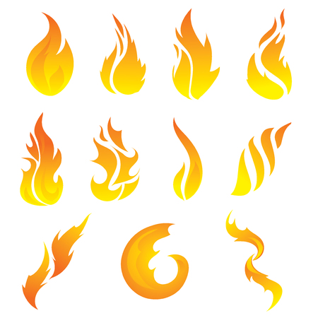 Set of stylized flame.のイラスト素材