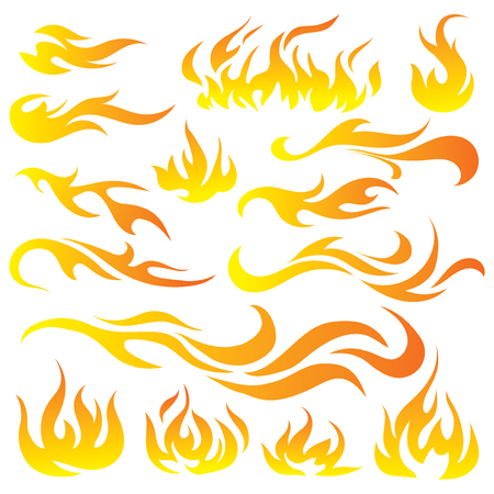 Collection of stylized fires.のイラスト素材