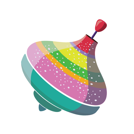 Cartoon yule on a white background. Toy gyro for children. Colorful vector illustration for kids.のイラスト素材