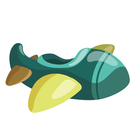 Cartoon airplane. Plastic toy for children. Flying machine. Colorful vector illustration for kids.のイラスト素材