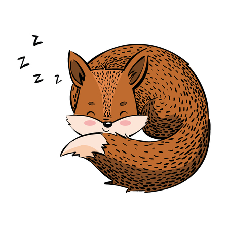 Sleeping fox icon.のイラスト素材