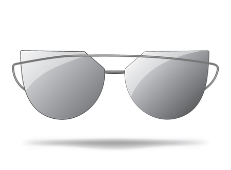 Sunglasses. Cartoon glasses for protection from the sun. Stylish decoration for the face. Isolated vector illustration on white background.のイラスト素材