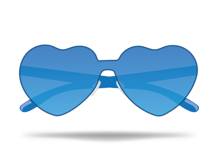 Sunglasses. Cartoon glasses for protection from the sun. Stylish decoration for the face. Isolated vector illustration on white background.のイラスト素材