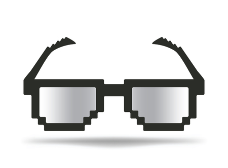 Sunglasses. Cartoon glasses for protection from the sun. Stylish decoration for the face. Isolated vector illustration on white background.のイラスト素材
