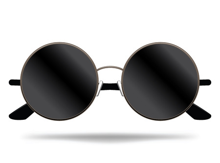 Sunglasses. Cartoon glasses for protection from the sun. Stylish decoration for the face. Isolated vector illustration on white background.のイラスト素材