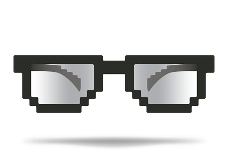 Sunglasses. Cartoon glasses for protection from the sun. Stylish decoration for the face. Isolated vector illustration on white background.のイラスト素材