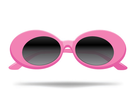 Sunglasses. Cartoon glasses for protection from the sun. Stylish decoration for the face. Isolated vector illustration on white background.のイラスト素材