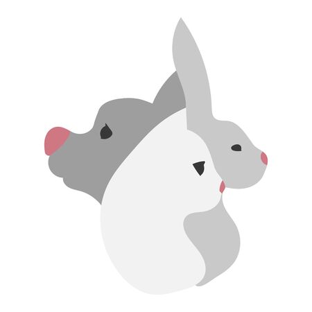 Veterinary. Illustration for pet shop. Drawing with pets. Stylized design with a dog and a cat.のイラスト素材