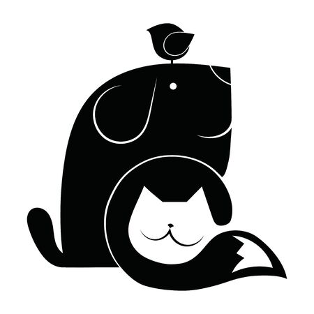 Illustration for pet shop. Drawing with pets.のイラスト素材