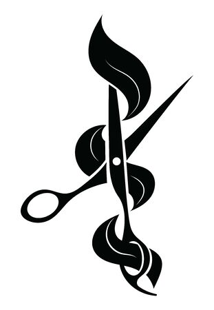 design for the hairdresser. Black and white design for a barbershop.Vector illustration for hairdresser.のイラスト素材