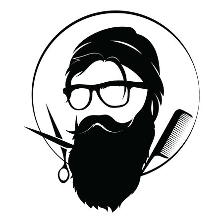 design for the hairdresser. Black and white design for a barbershop.Vector illustration for hairdresser.のイラスト素材