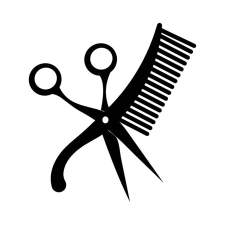 design for the hairdresser. Black and white design for a barbershop. Vector illustration for hairdresserのイラスト素材