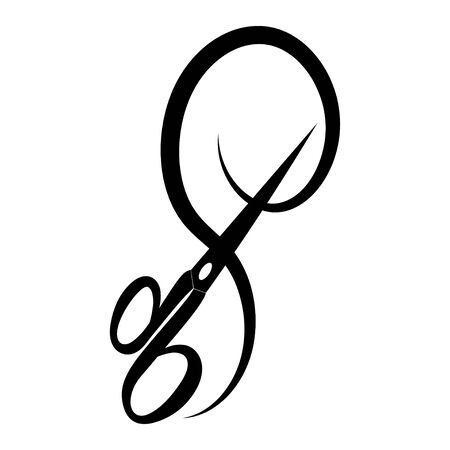 design for the hairdresser. Black and white design for a barbershop. Vector illustration for hairdresserのイラスト素材