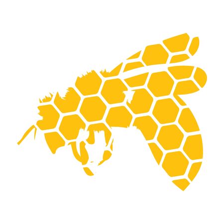 design of a bee. Stylized design with a honey bee. Hornet. Icon with insect.のイラスト素材