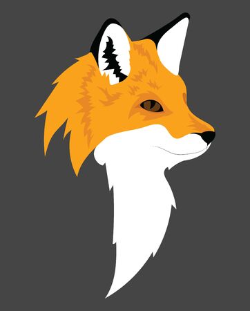 Stylized fox. Cartoon wild forest animal. Zoo. Vector illustration. Art for children.