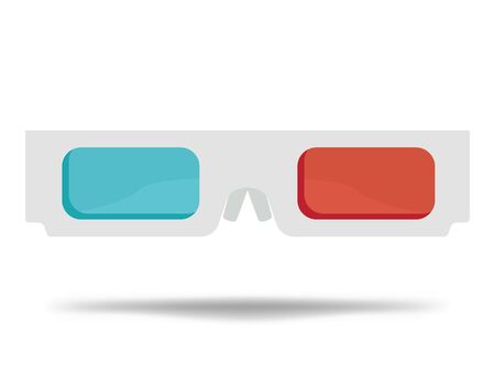 Cartoon glasses for the cinema. 3d glasses for watching the movie. Illustration for children.のイラスト素材
