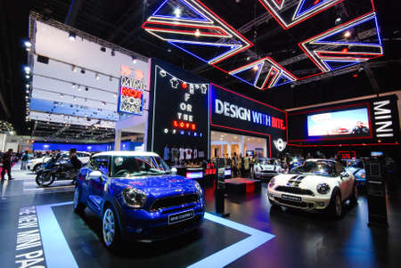 NONTHABURI, THAILAND - APRIL 4 : The Mini Cooper S car on display at The 34th Bangkok International Motor Show 2013 on APRIL 4, 2013 in Nonthaburi, Thailand.のeditorial素材