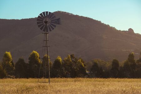 Windmill in the outback of Queensland, Australia.の写真素材