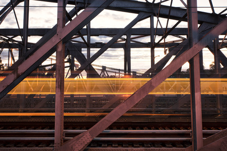 The Walter Taylor Bridge also known as Indooroopilly Bridge in Brisbane Queensland at night.の写真素材