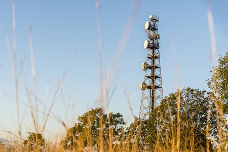 Radio tower in the afternoon at Redbank Plains, Brisbane, Queensland.の写真素材
