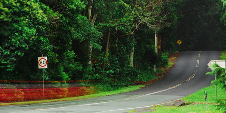 Road in the mountains of Springbrook, Queensland, Australia.
