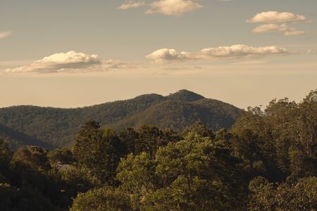 View from Mount Glorious during the afternoon near Brisbane, Queensland.