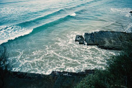 View of Tessellated Pavement in Pirates Bay, Tasmania.
