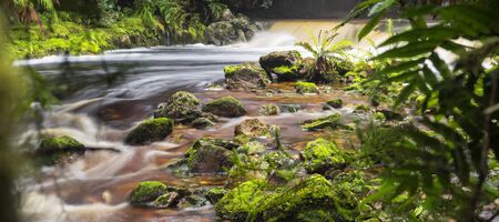 Newell creek is a magnificent fast running stream in Tasmania, Australiaの写真素材