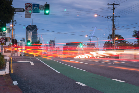 View in the late afternoon of Brisbane City from Gladstone road, West End, Brisbane.のeditorial素材