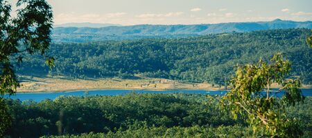 Cressbrook Dam in Biarra, Queensland during the day.の写真素材