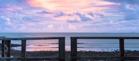 Woody Point Jetty in Redcliffe at sunset.の写真素材