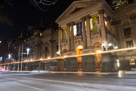 View of Melbourne City at night on August 17, 2016.のeditorial素材