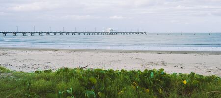 Shorncliffe Pier in the late afternoon in Queensland, Australia.の写真素材