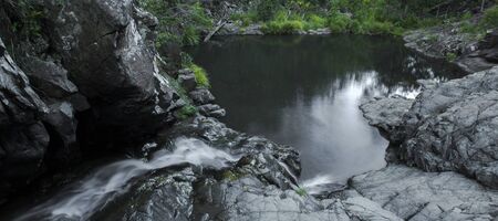 Cedar Creek waterfall in Mount Tambourine, Queensland.の写真素材