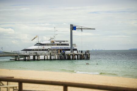 QUEENSLAND, AUSTRALIA - MARCH 23, 2017: View of Tangalooma Island Resort in Moreton Island, Queensland, Australiaのeditorial素材