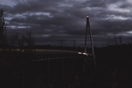 Long spanning Batman Bridge by the Tamar river near Sidmouth, Tasmania.の写真素材