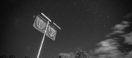 Rusted fuel station sign in the countryside of Brisbane, Queensland.の写真素材