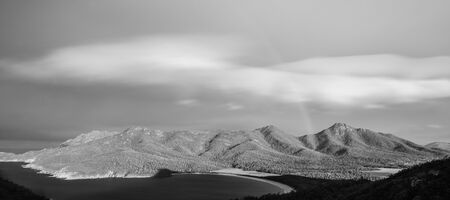 Beautiful view of Wineglass Bay beach located in Freycinet National Park, Tasmania.の写真素材