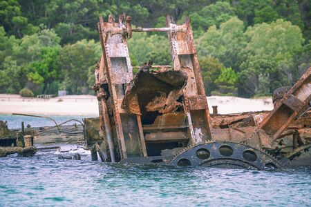 Tangalooma Island sunk shipwrecks in Moreton Bay, Queensland.の写真素材