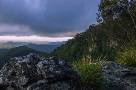 Mountain view from the Gold Coast Hinterlands in the late afternoon.の写真素材