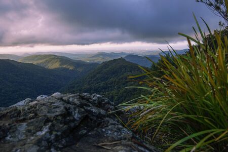 Mountain view from the Gold Coast Hinterlands in the late afternoon.