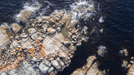 Bay Of Fires in Binalong Bay, Tasmania.の写真素材