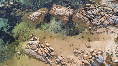 Bay Of Fires in Binalong Bay, Tasmania.の写真素材