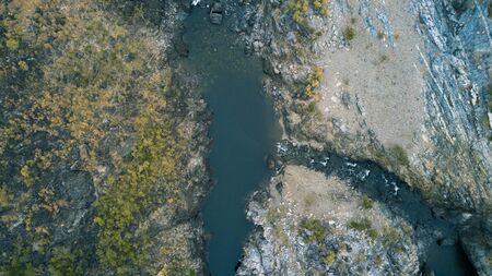 The Gorge River in Heifer Station, New South Wales shot from aboveの写真素材