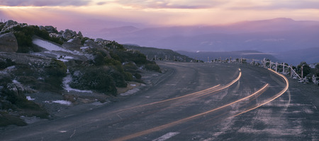 View on top of Mount Wellington in Hobart, Tasmania during the day.の写真素材