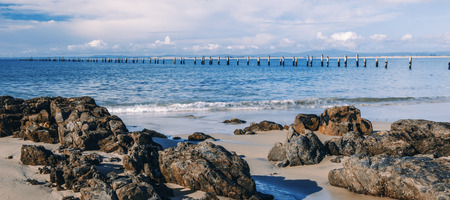 Beautiful beach at Bridport, Tasmania, Australia during the day.