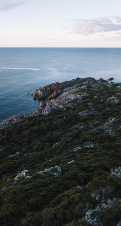 Beautiful aerial beach view of Rocky Cape in Tasmania, Australia.の写真素材