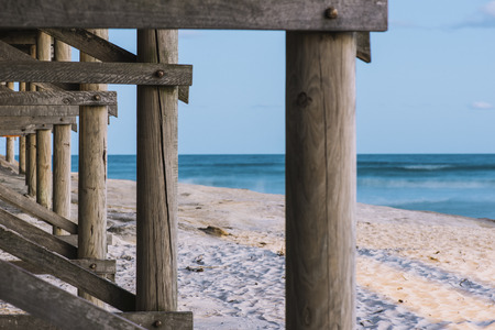 Beach scene at Kings Beach in the Sunshine Coast, Queensland.の写真素材