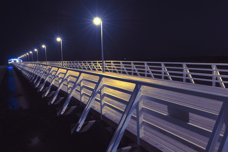 Shorncliffe Pier in the evening in Queensland, Australia.の写真素材